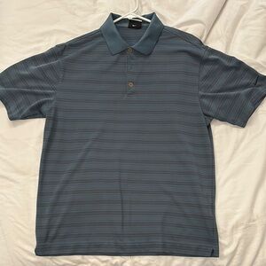 Nike Blue Polo Shirt with Subtle Stripes
